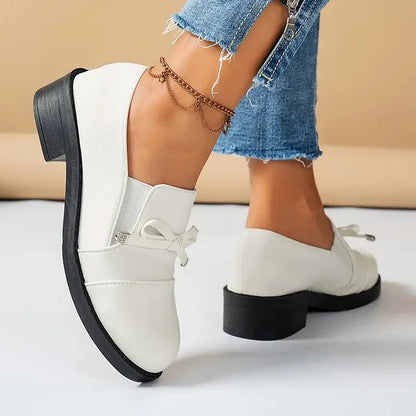 Marvina - Elegant Bow Accent Round Toe Loafer