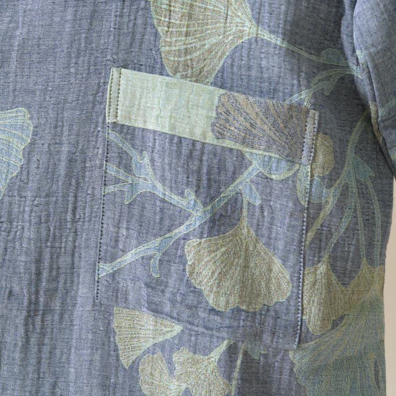 Ownkoti Ginkgo Leaf Organic Cotton Kimono Robe