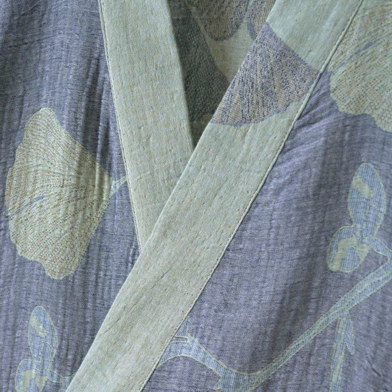 Ownkoti Ginkgo Leaf Organic Cotton Kimono Robe