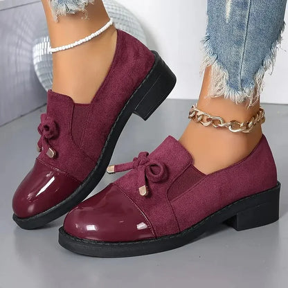 Marvina - Elegant Bow Accent Round Toe Loafer