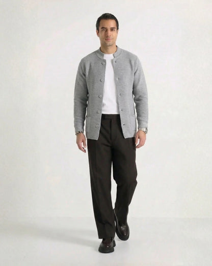 Men's Korean Style Navy Cardigan
