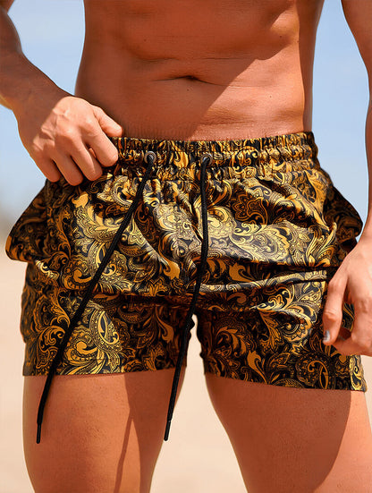 Aldo Swim Shorts - Black & Gold
